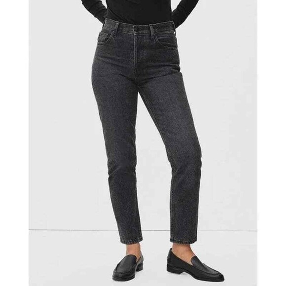 Everlane The High Rise Straight Jean 24 Regular Washed Black Denim Pant B24 - Picture 1 of 6